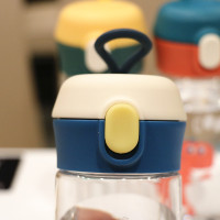 夏季可爱卡通恐龙透明塑料杯儿童学生提绳随手杯便携成人运动水杯