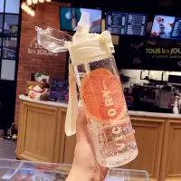 运动潮流创意水杯男女学生小清新简约吸管杯便携防漏韩版塑料杯子