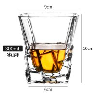 水晶玻璃威士忌酒杯洋酒杯古典杯喝酒杯子白兰地杯酒吧酒具啤酒杯|[300mL]冰山杯