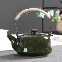 创意陶瓷功夫茶具品茗杯个人杯紫砂冰裂釉纹8色6个茶杯杯子礼盒装|提梁壶