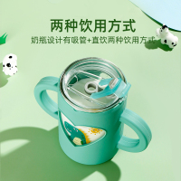儿童牛奶杯防摔带刻度可微波宝宝带吸管冲泡奶粉早餐玻璃杯