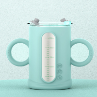 儿童牛奶杯防摔带刻度冲泡宝宝吸管喝奶粉专用玻璃杯微波炉可加热