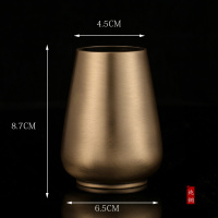 纯铜茶夹洗杯夹功夫茶镊子茶杯夹茶叶夹子茶道六君子套装茶具配件|幸福如意纯铜茶筒