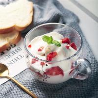 大容量玻璃杯马克杯燕麦杯子早餐杯带盖勺牛奶杯麦片杯咖啡杯家用