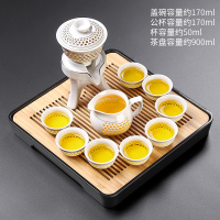 懒人茶具懒人冲茶器套装家用简约功夫茶杯半全自动青花陶瓷泡茶壶|春羡正方(黑)+疏香蜂窝自动茶具98
