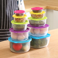 家用套装塑料圆形5件套泡面碗便当盒密封罐饭盒食品密封盒