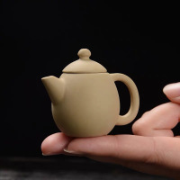 迷你紫砂小茶壶茶宠摆件精品 可养小号袖珍 指尖壶功夫茶具茶玩桌|黄色龙蛋（摆件壶）