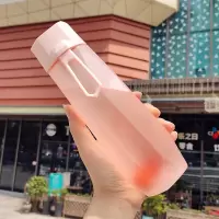韩版大容量磨砂塑料杯女学生便携森系简约清新水杯创意潮流随手杯