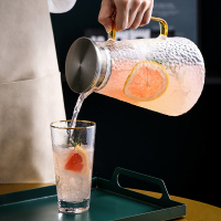 北欧水具套装家用玻璃轻奢水杯套装客厅茶杯简约创意带托盘6只装