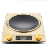 电磁炉 家用 凹面电磁炉 套装3000w爆炒凹型火锅电池炉灶|香槟金单机