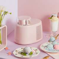 冰淇淋机家用小型自制水果甜筒冰激凌芯片制冷圣代机|粉色