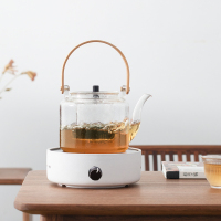 简约电陶炉茶炉煮茶器小型迷你铁壶烧水泡茶电热玻璃家用煮茶壶|千余(禅风白)古月(蒸煮)