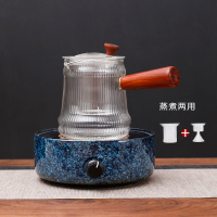 简约电陶炉茶炉煮茶器小型迷你铁壶烧水泡茶电热玻璃家用煮茶壶|千余(宝石蓝)仙月(蒸煮)