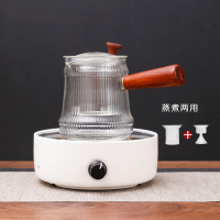 简约电陶炉茶炉煮茶器小型迷你铁壶烧水泡茶电热玻璃家用煮茶壶|千余(禅风白)仙月(蒸煮)