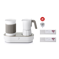 7花式咖啡机plus升级家用胶囊迷你奶泡一体机意式机摩卡壶|典雅白赠曼特宁胶囊