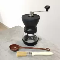 手摇磨豆机家用手磨咖啡豆研磨机手动手磨咖啡机带密封罐可水洗|磨豆机+防蹦盖+刷+勺