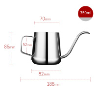 咖啡壶手冲家用特氟龙细口壶挂耳不锈钢长嘴壶手磨小型迷你手冲壶|350ML不锈钢原色