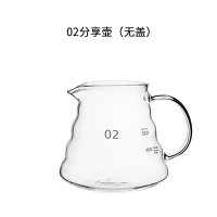 加厚 耐热玻璃分享咖啡壶冰滴滤v60云朵可爱壶简易手冲挂耳冷水壶|02号分享壶600ML[无盖]