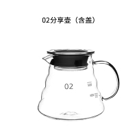 加厚 耐热玻璃分享咖啡壶冰滴滤v60云朵可爱壶简易手冲挂耳冷水壶|02号分享壶600ML[含盖]