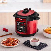 电压力锅智能大容量5l压饭煲双胆家用预约3-45-6人特价|〖红色〗
