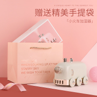 创意小火车加湿器小型迷你便携脸部补水仪学生办公室桌面香薰加湿器空调卧室静音可爱网喷雾女|莫兰迪绿+❤送礼品袋(颜色随机)