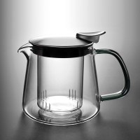 家用玻璃小茶壶耐温泡茶煮茶壶电陶炉过滤单壶红茶功夫茶具套装|梯形塔顶壶400ML