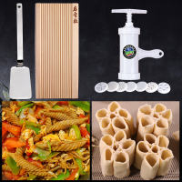 家用手动小型压面机大面桶河捞机手拧面条机挤面条莜面窝窝饸饹机|普通款[7模具]+大麻食板+和面铲