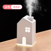 小屋加湿器静音卧室家用办公室桌面空气净化usb香薰机小型可爱香薰灯精|[350ML容量]白色-插电款-三种光色-赠充电线