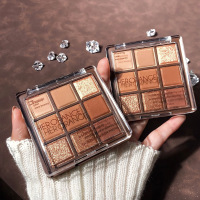 九色巧克力眼影盘 []九色巧克力眼影盘 裸色珠光细闪亮片大地影彩妆小众