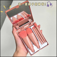 粉色 []G迷你5支化妆刷套装平价迷你便携小套散粉腮红眼部眼影刷五件套