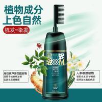 [新品]白转黑染发剂 植物滋润型一梳炫彩染发膏 网红彩盖白泡泡染