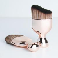 粉色 [新品]新款金色曲线粉底刷 外贸胶柄轮廓化妆便携粉底液刷