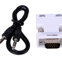 连接老式转换器母转公机顶盒显示器同屏器vga投影仪笔记本mi转|HDMI转VGA头白色