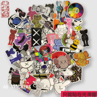 65张芝麻街&kaws卡特贴纸滑板旅行箱冲浪板贴纸拉杆箱箱手机贴纸
