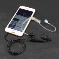 手机耳机有线单双耳入耳式带麦 无辐射导管 驾驶员听歌打电话耳挂