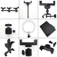 手机支架配件手机夹子平板电脑架金属云台移动托盘话筒杆子