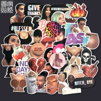 性感卡戴珊家族表情包贴纸行李箱笔记本电脑id头盔防水手机壳贴