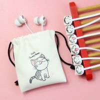 入耳式送收纳袋带麦耳塞创意粉有线耳机女生韩版可爱萌