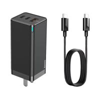 45w11手机65w笔记本pd快充三口氮化镓充电|【黑色】充电器+双c线w套装