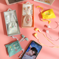 保护套有线带安卓手机入耳式少女卡耳机耳麦可爱话筒学生