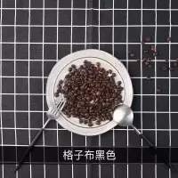 棉麻背景布格子布拍照道具美食服装拍摄道具|黑子布50*50cm