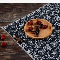 棉麻背景布格子布拍照道具美食服装拍摄道具|乌镇风蓝印花布3号50*50cm