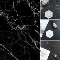 大理石纹纸板网红ins风摆件摄影拍照饰食摄影道具背景布|黑色大理石双面推荐款