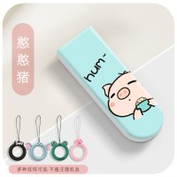 可爱女生创意正版速少女个性电脑刻字优盘32gb手机u盘电脑两用教师节礼物学生可爱萌32g|32G【憨憨猪】 标配