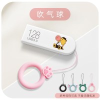 创意优盘3.0速可爱女生萌logo刻字u盘电脑两用128gb少女心个性正版手机大容量迷你小|速128G[吹气球] 套餐一