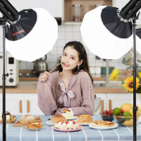 补光灯常视频柔光室内球形美颜服装美妆吃播主播用间灯光150w亮灯摄影光灯摄像灯专业打led