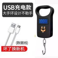 迷你手提称重器电子秤便携式家用厨房弹簧秤高精度可选充电快递称|充电款大提环黑收藏送数据线