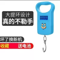 迷你手提称重器电子秤便携式家用厨房弹簧秤高精度可选充电快递称|电池款大提环蓝收藏送电池