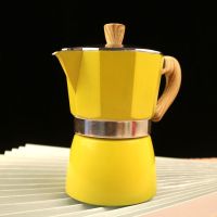 意式浓缩摩卡咖啡壶加厚煮咖啡器具电热炉摩卡壶咖啡套装|3号清晰黄 壶+炉