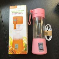 榨汁机迷你便携式多功能四刀片家用宿舍果汁杯榨辅食料理充电式|粉红色 6页400ml玻璃杯身